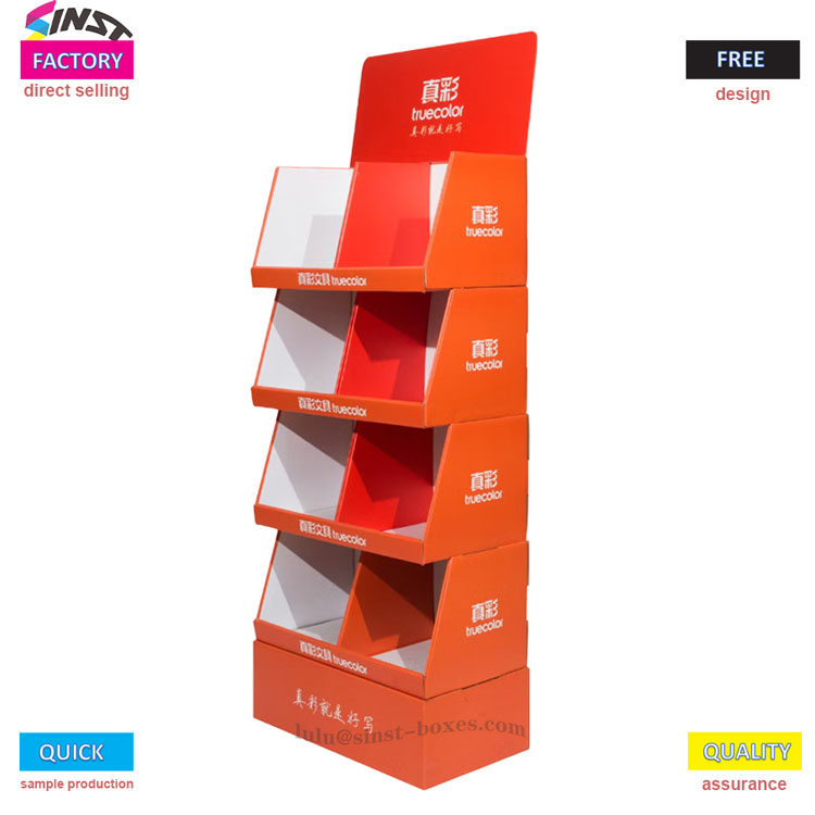 Rak paparan kotak bergelombang kertas